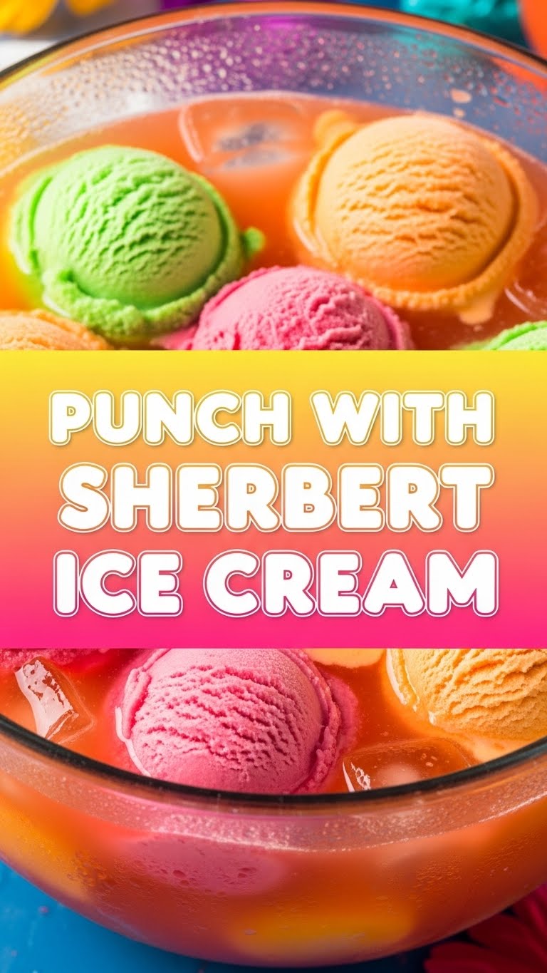 Punch With Sherbert Ice Cream