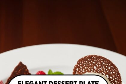 Elegant Dessert Plate With Chocolate And Ice Cream