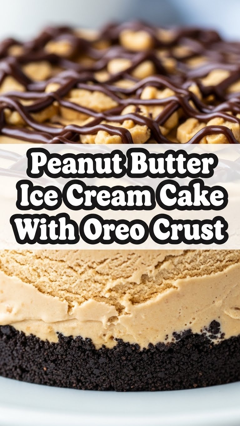 Peanut Butter Ice Cream Cake With Oreo Crust