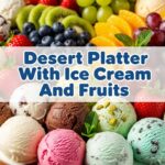Dessert Platter With Ice Cream And Fruits