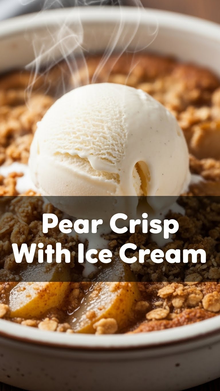 Pear Crisp With Ice Cream