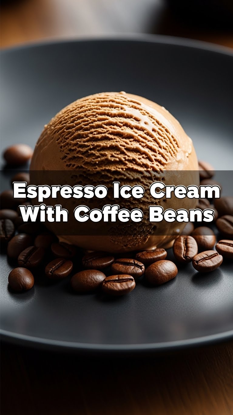 Espresso Ice Cream With Coffee Beans