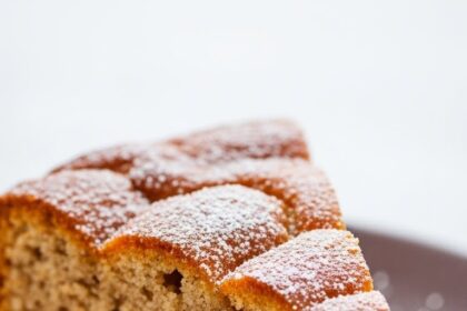 Slice Of Apple Cake With Ice Cream