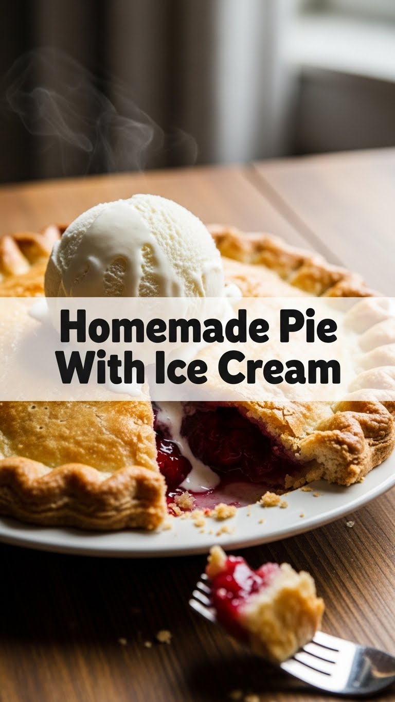 Homemade Pie With Ice Cream