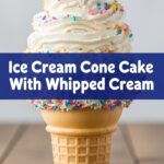 Ice Cream Cone Cake With Whipped Cream