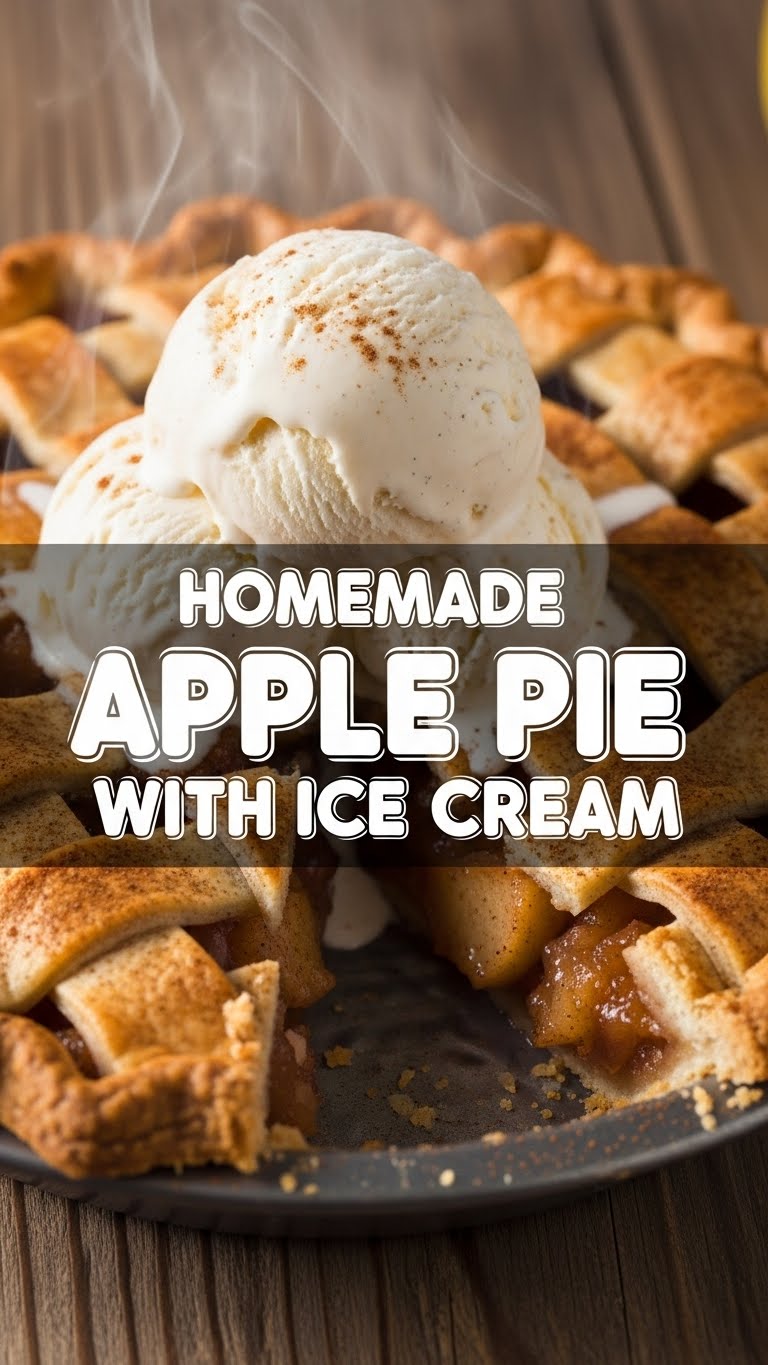 Homemade Apple Pie With Ice Cream