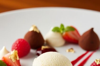 Elegant Dessert Platter With Ice Cream