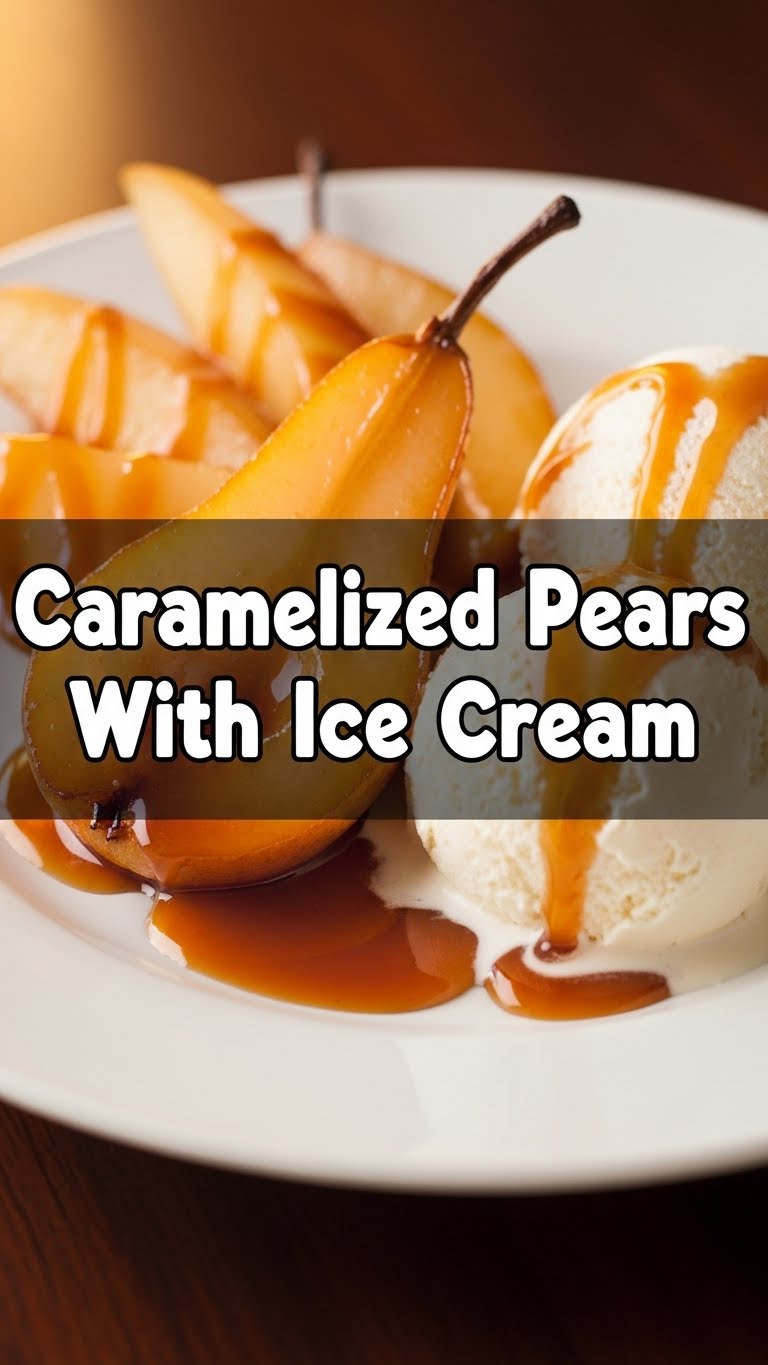 Caramelized Pears With Ice Cream