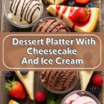 Dessert Platter With Cheesecake And Ice Cream