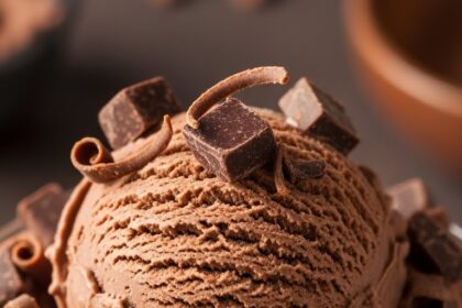 Chocolate Ice Cream With Chocolate Pieces