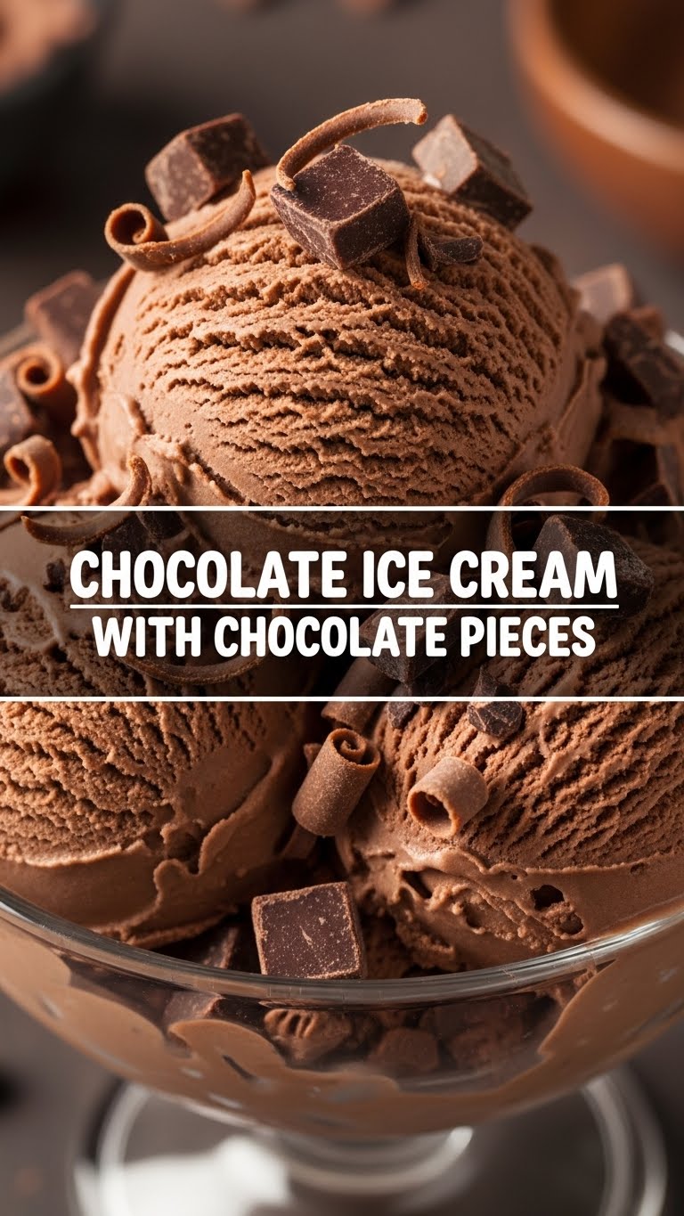 Chocolate Ice Cream With Chocolate Pieces