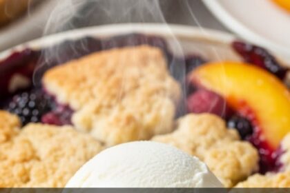 Cobbler Dessert With Ice Cream