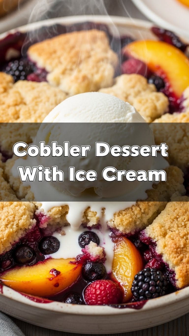 Cobbler Dessert With Ice Cream