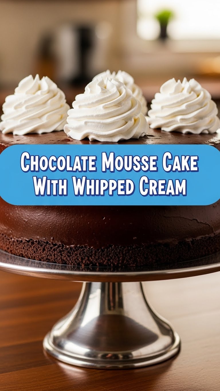 Chocolate Mousse Cake With Whipped Cream