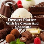 Dessert Platter With Ice Cream And Chocolate