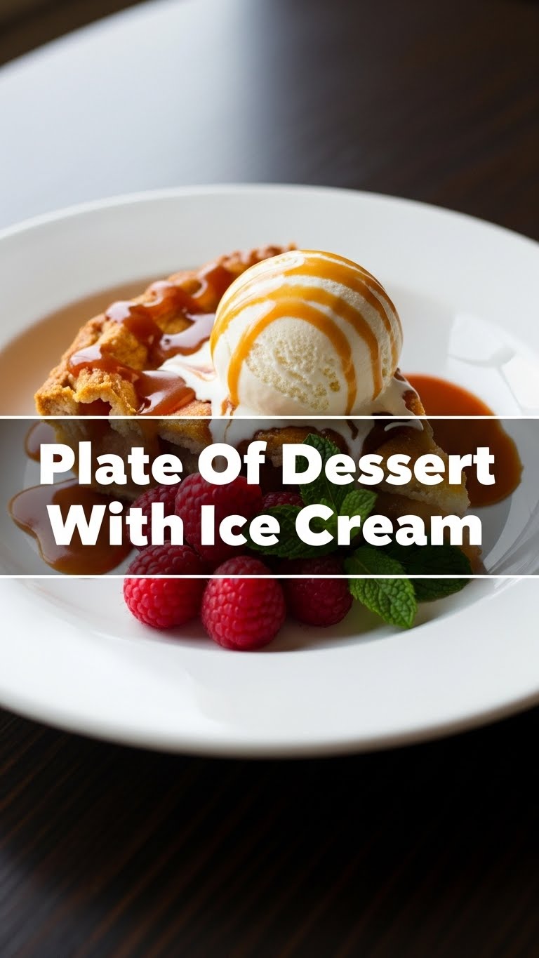 Plate Of Dessert With Ice Cream