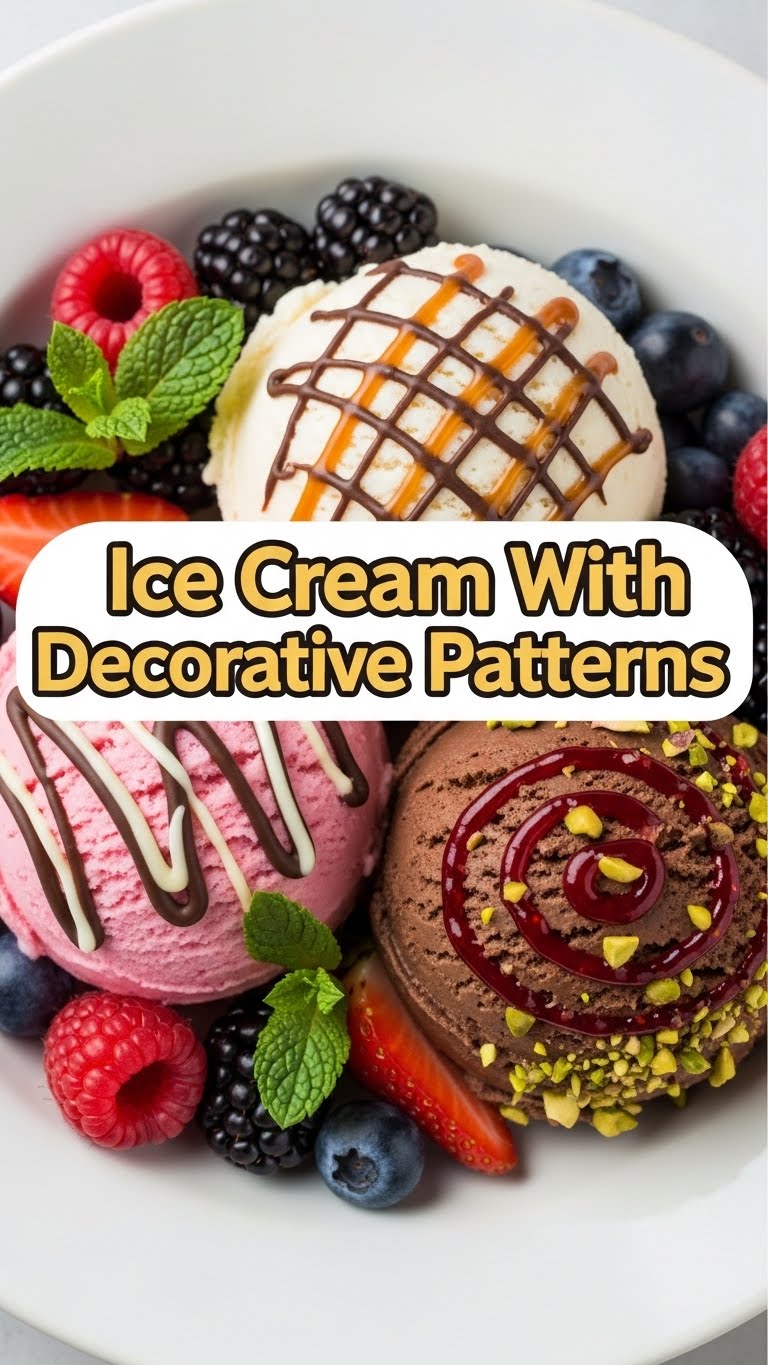 Ice Cream With Decorative Patterns