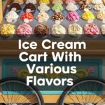 Ice Cream Cart With Various Flavors