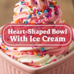 Heart-Shaped Bowl With Ice Cream