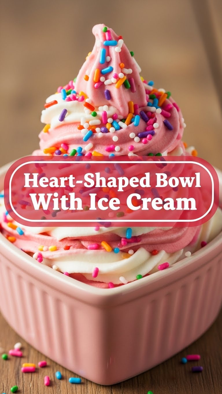 Heart-Shaped Bowl With Ice Cream