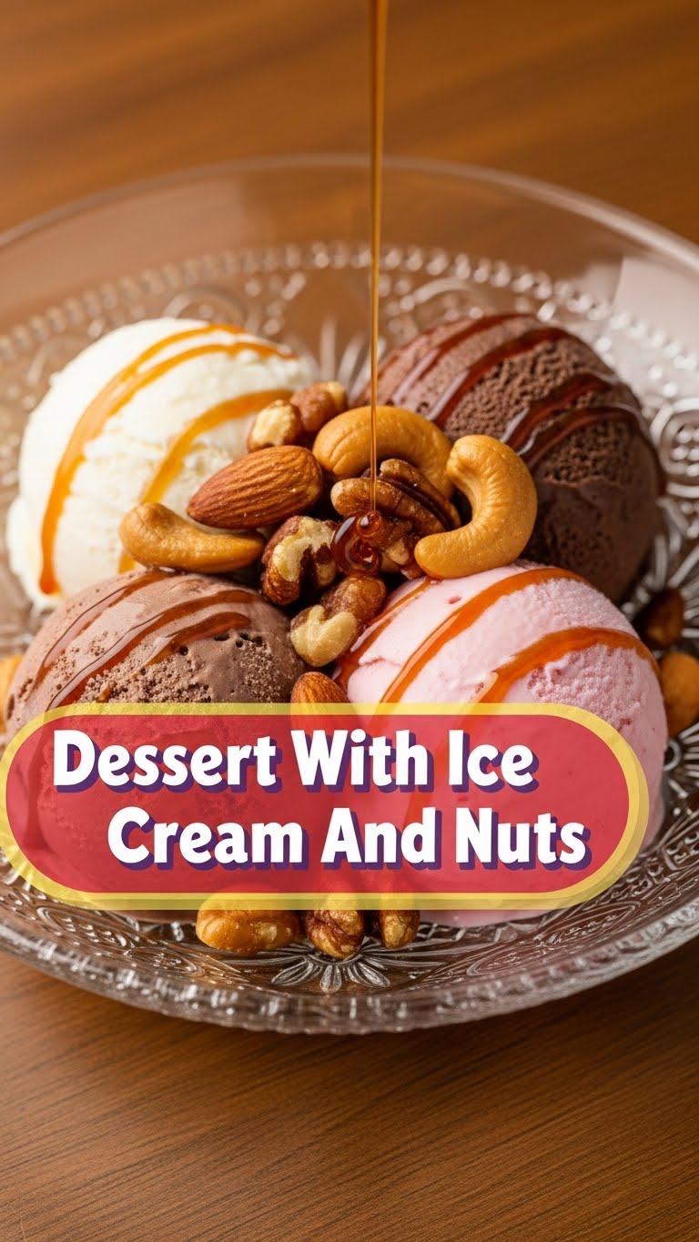 Dessert With Ice Cream And Nuts