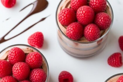 Chocolate Mousse Cups With Raspberries