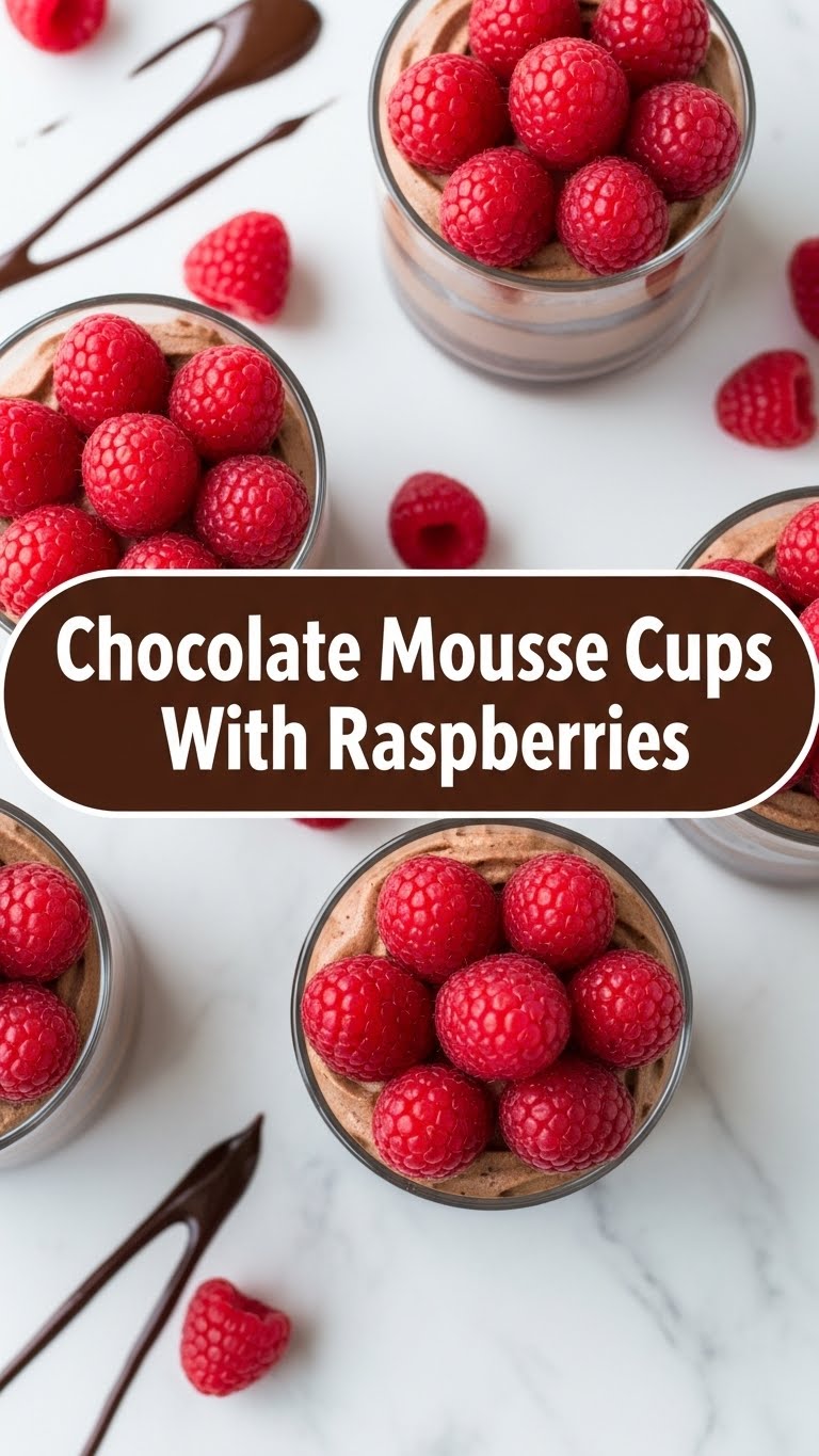 Chocolate Mousse Cups With Raspberries