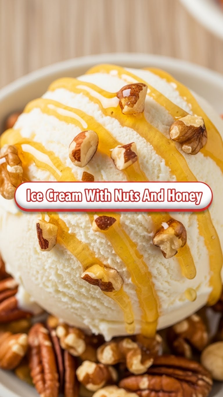 Ice Cream With Nuts And Honey