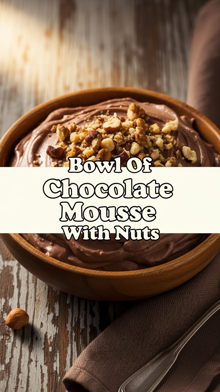 Bowl Of Chocolate Mousse With Nuts