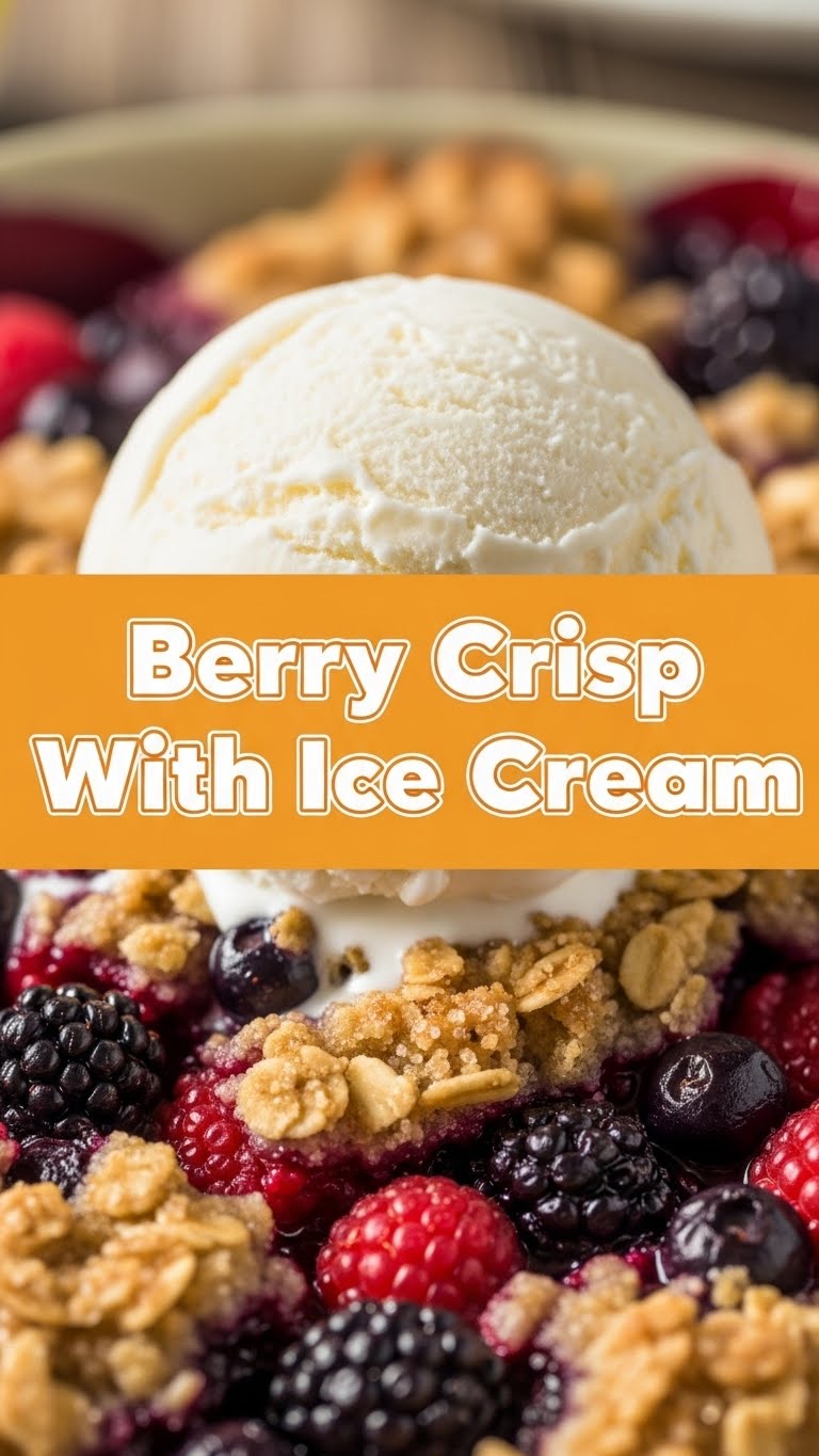 Berry Crisp With Ice Cream