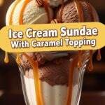 Ice Cream Sundae With Caramel Topping