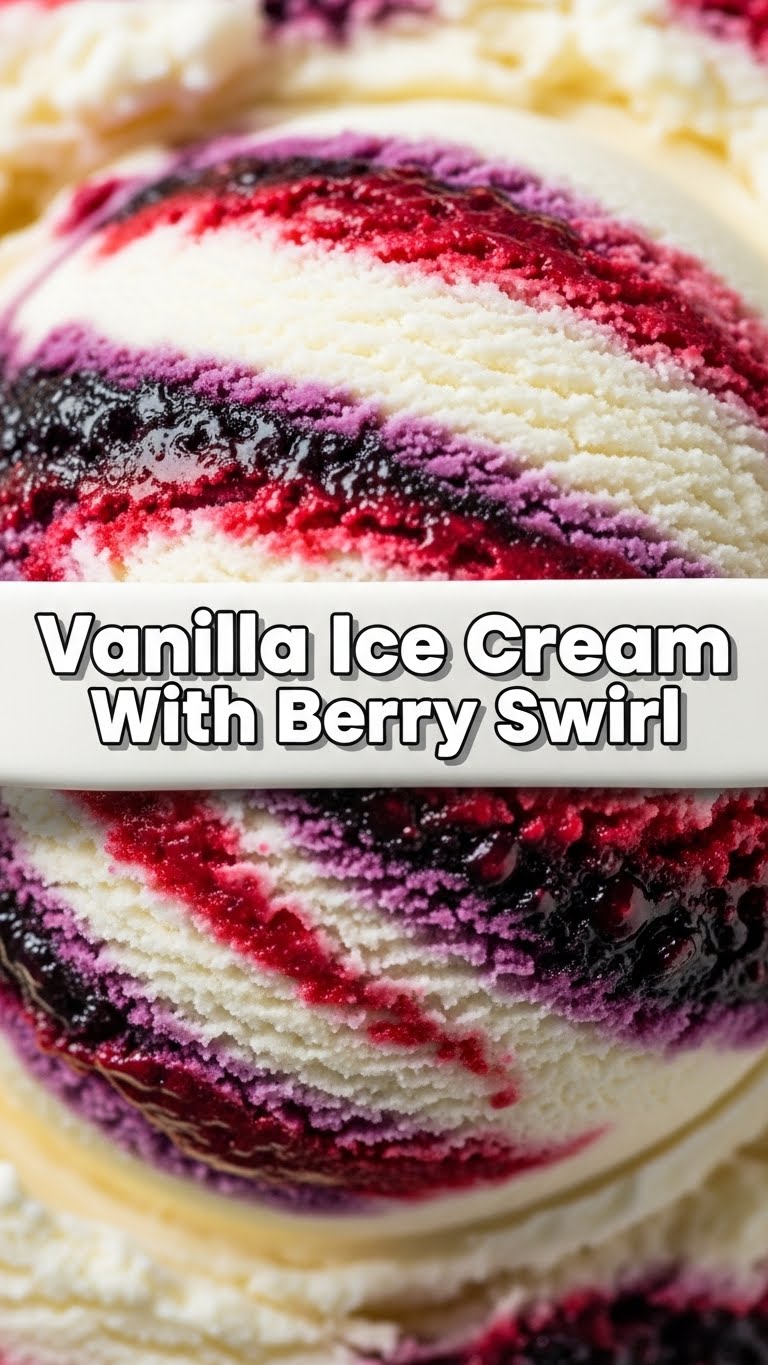 Vanilla Ice Cream With Berry Swirl
