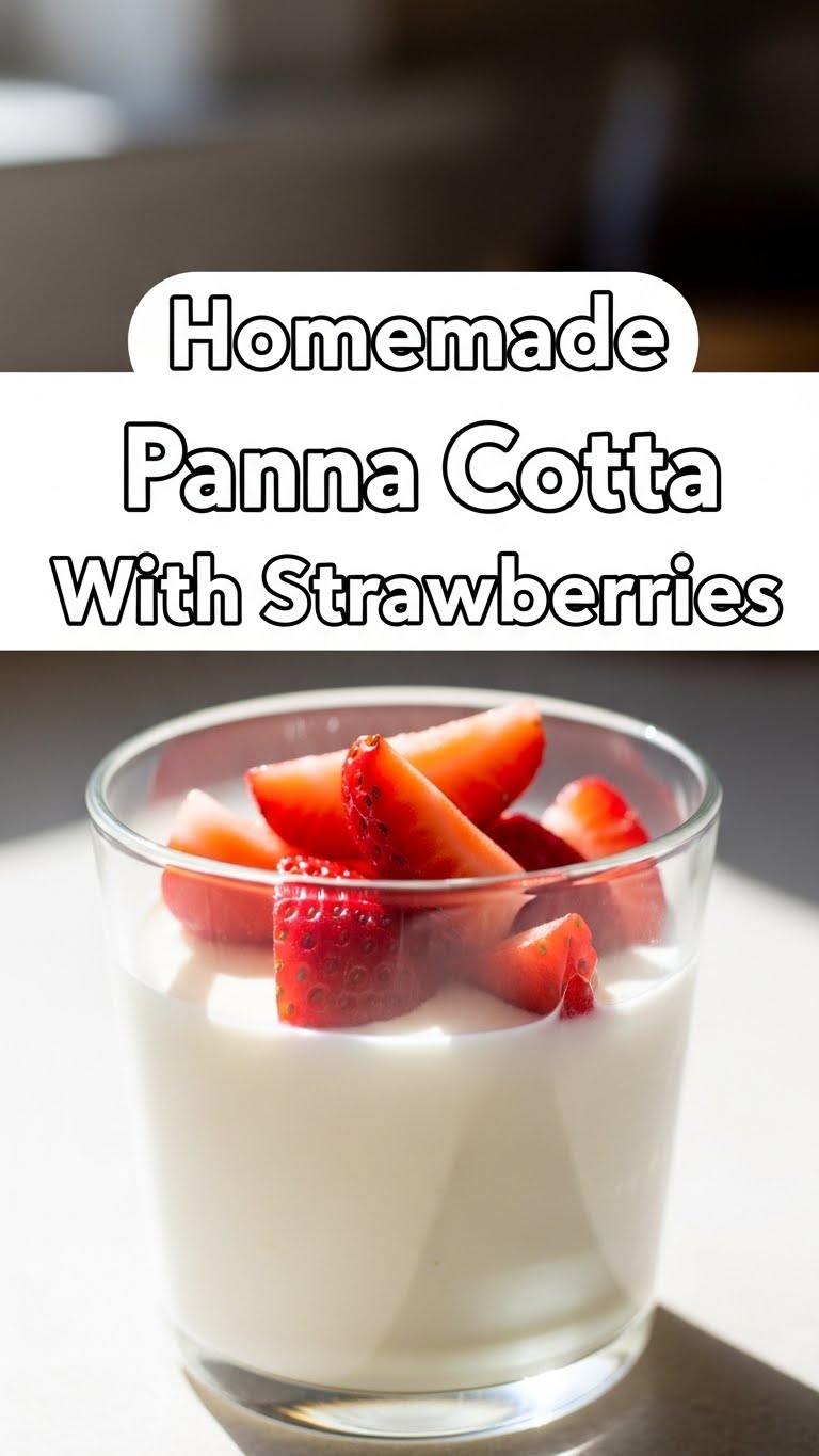 Homemade Panna Cotta With Strawberries