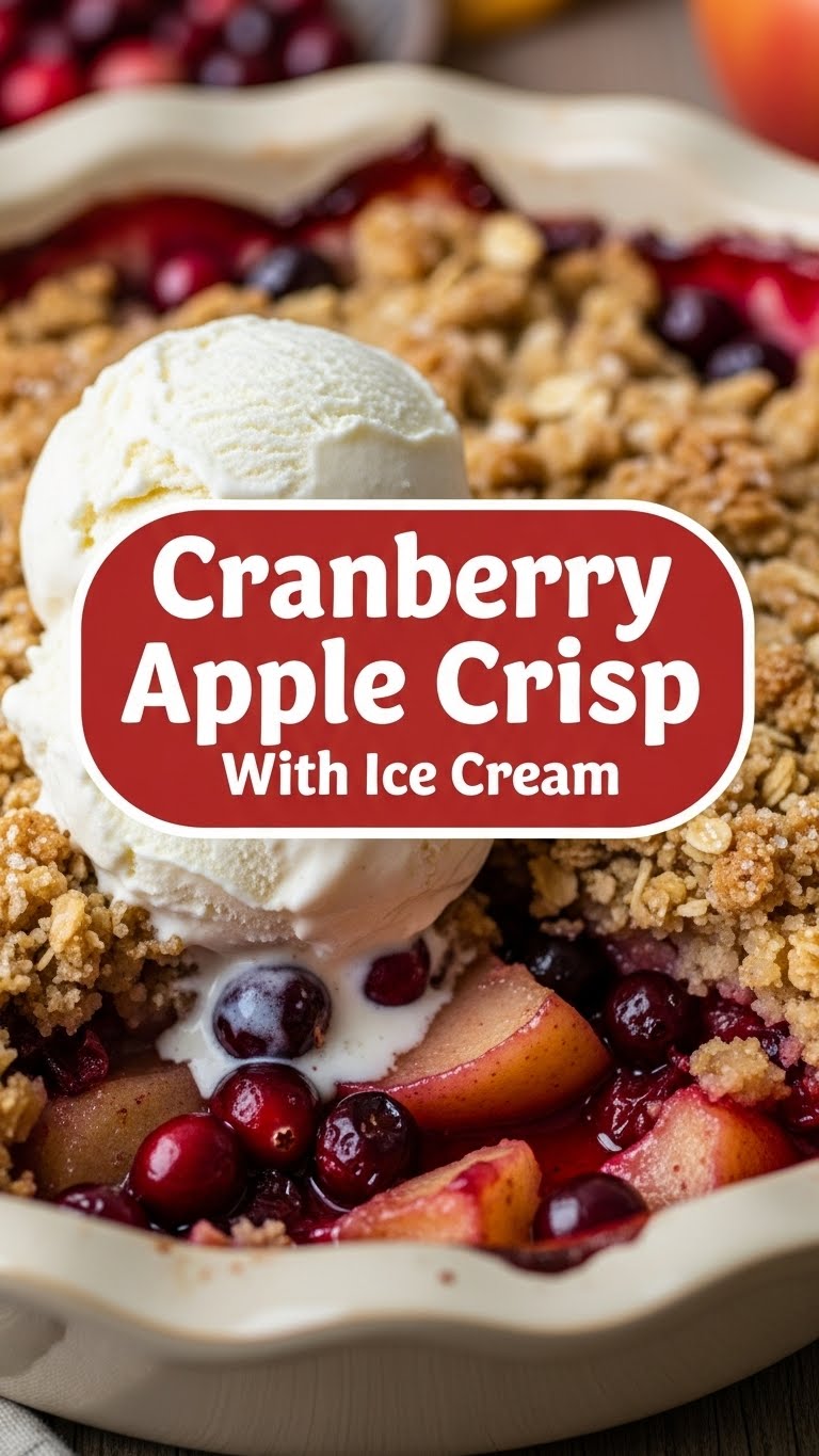 Cranberry Apple Crisp With Ice Cream