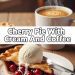 Cherry Pie With Ice Cream And Coffee