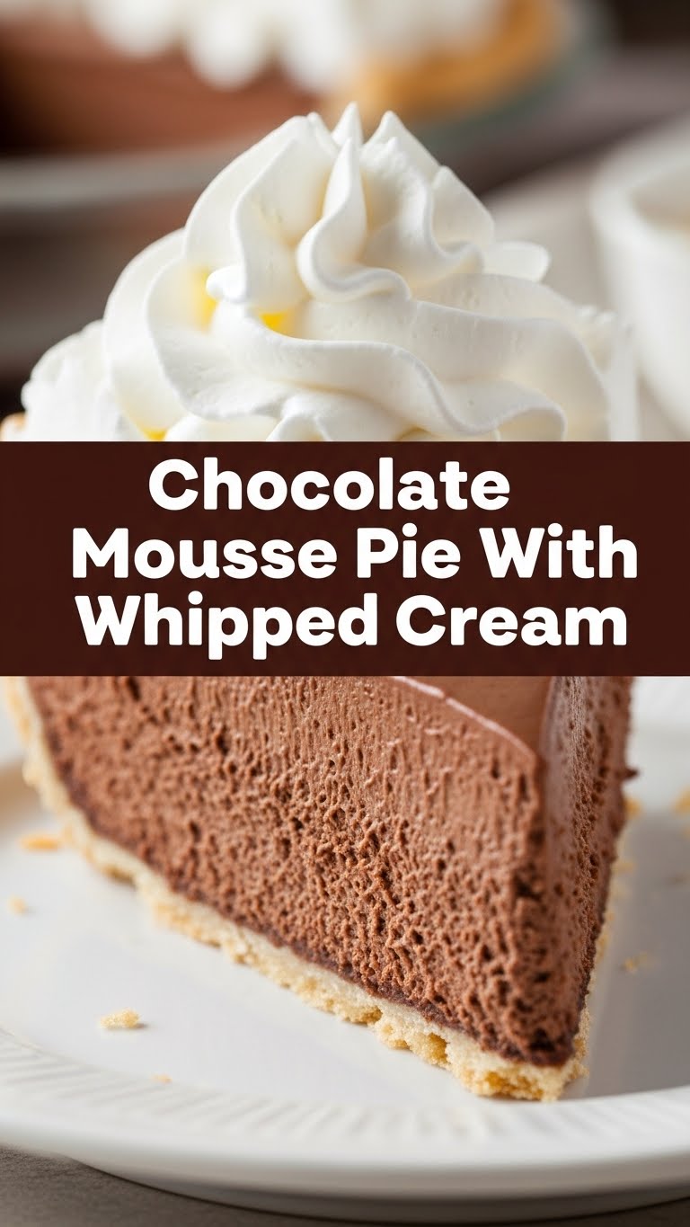 Chocolate Mousse Pie With Whipped Cream