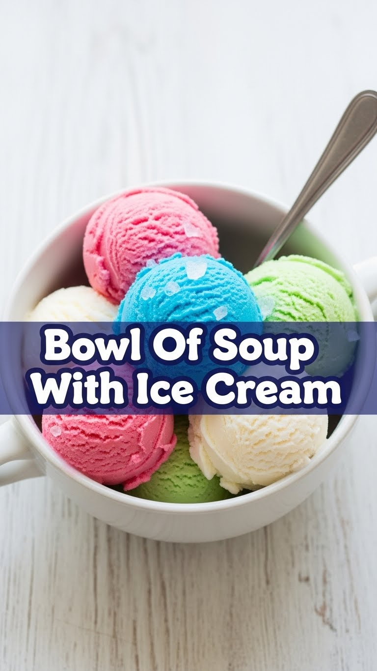 Bowl Of Soup With Ice Cream