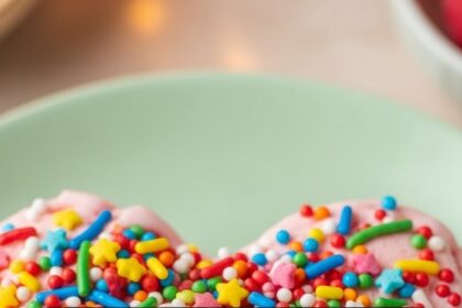 Heart-Shaped Ice Cream With Sprinkles