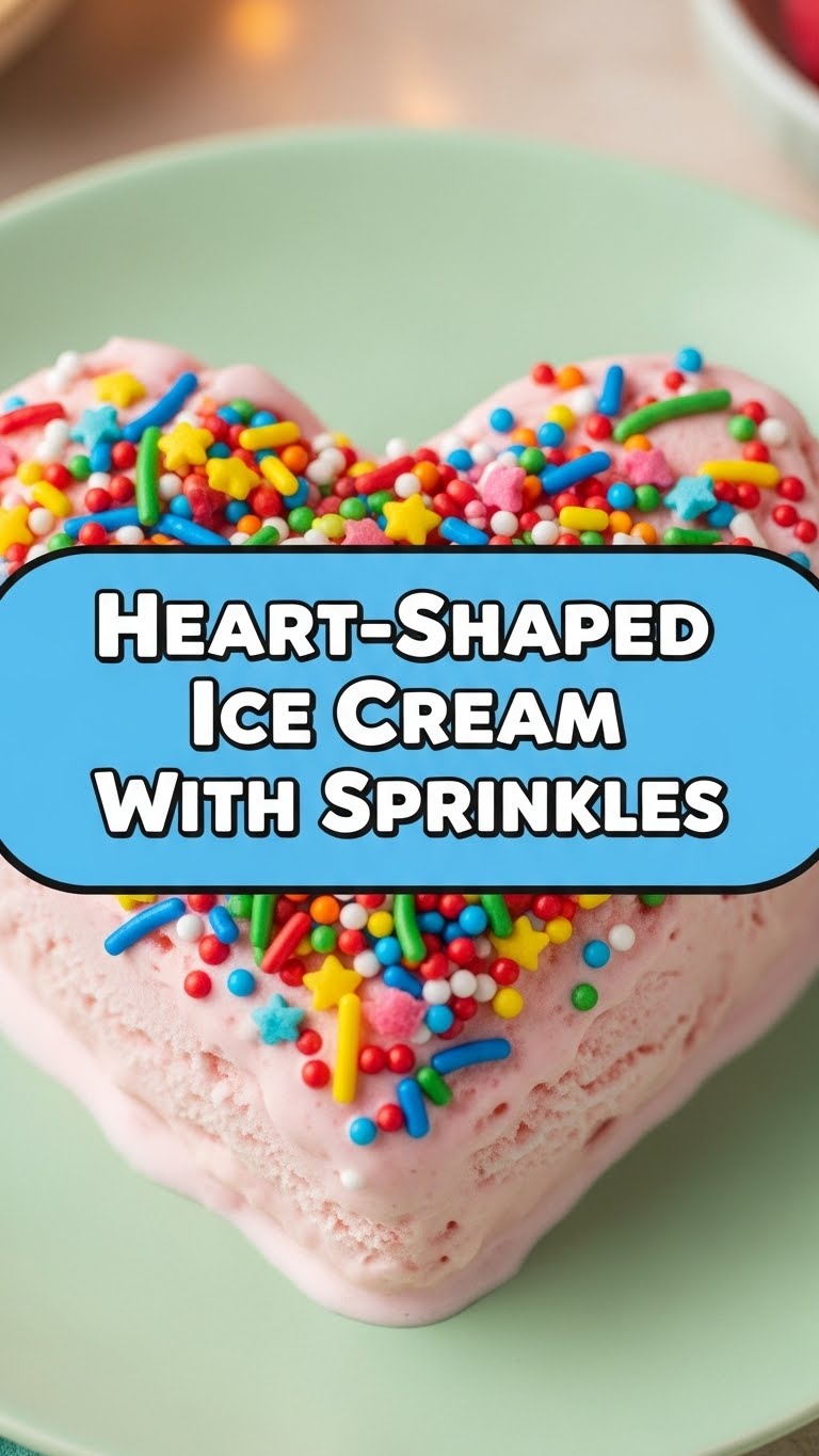 Heart-Shaped Ice Cream With Sprinkles