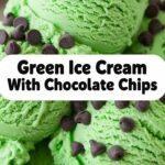 Green Ice Cream With Chocolate Chips