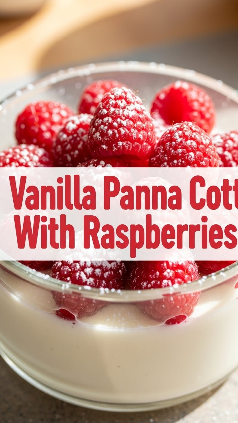Vanilla Panna Cotta With Raspberries