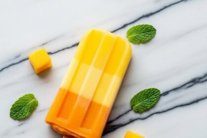 Mango Popsicles With Two Layers