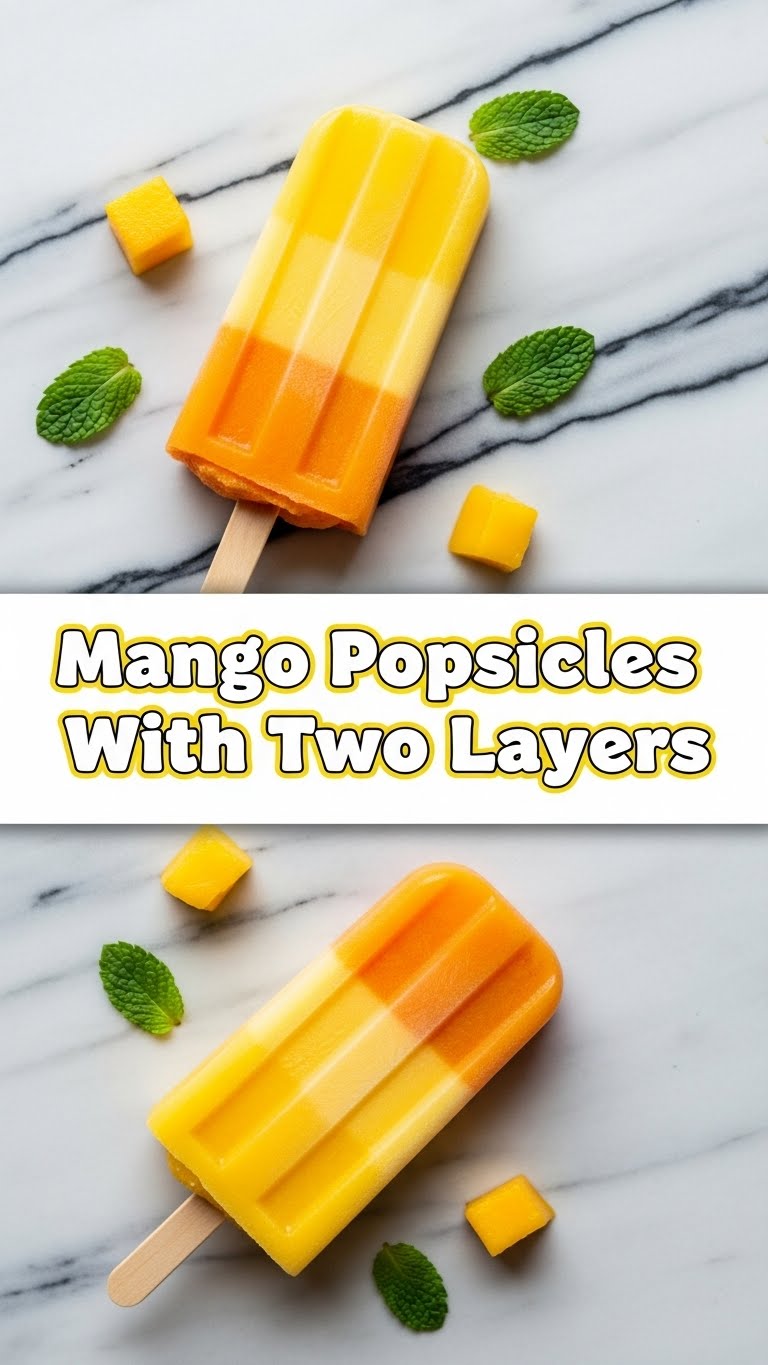 Mango Popsicles With Two Layers