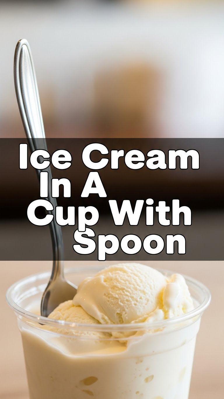 Ice Cream In A Cup With Spoon