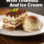 Dessert Plate With Tiramisu And Ice Cream