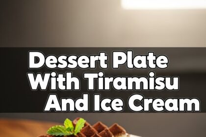 Dessert Plate With Tiramisu And Ice Cream