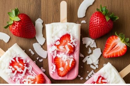 Strawberry Coconut Popsicles With Ingredients