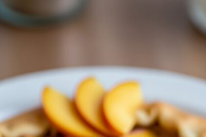 Peach Tart With Ice Cream