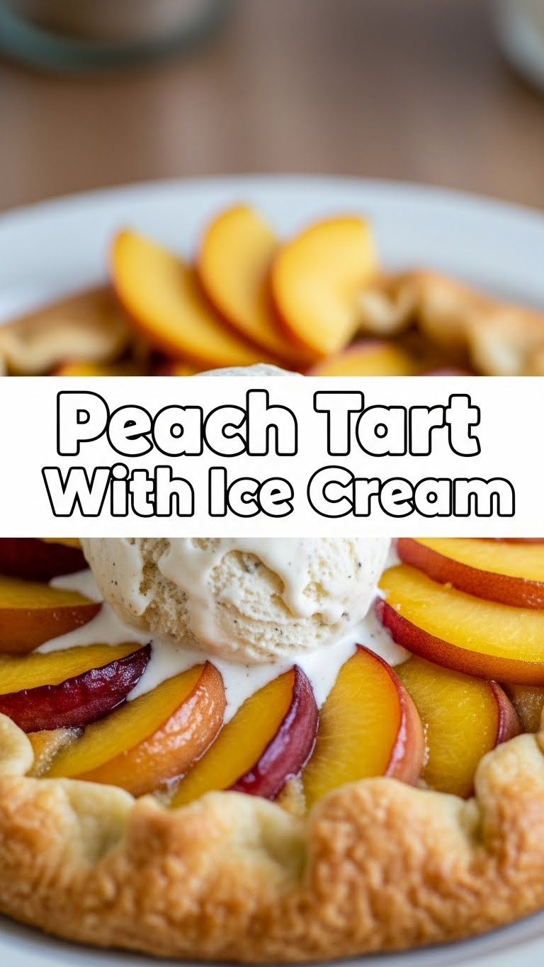 Peach Tart With Ice Cream