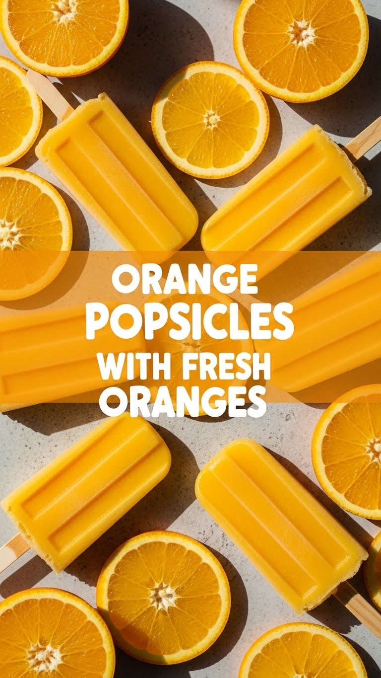 Orange Popsicles With Fresh Oranges